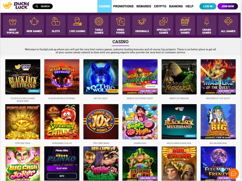 duckyluck casino home